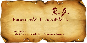 Rosenthál Jozafát névjegykártya